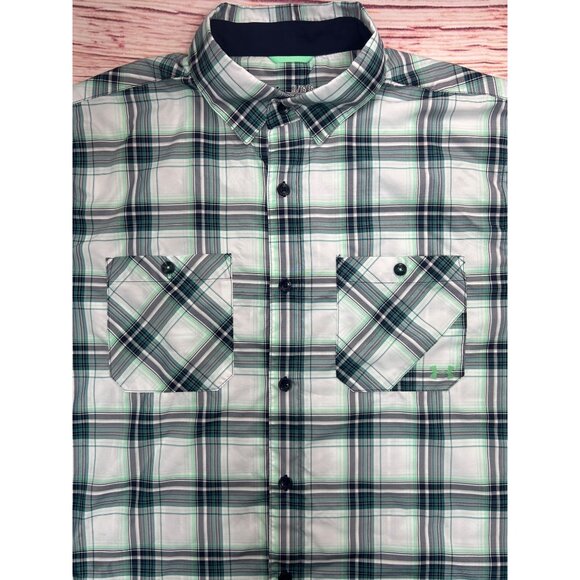 Under Armour Mens Loose Fit Check Long Sleeve Fishing Shirt XL - Picture 3 of 5